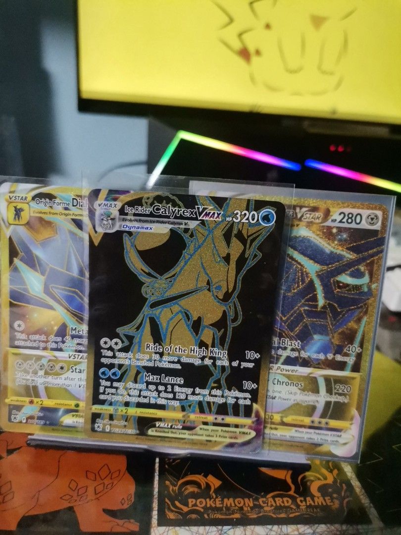 Juego Cartas Pokemon Tcg Carta Pokemon Ice Rider Calyrex VMAX - Negro Y  Oro, Ultra Rara, Serie Astral Radiance TG29/TG30