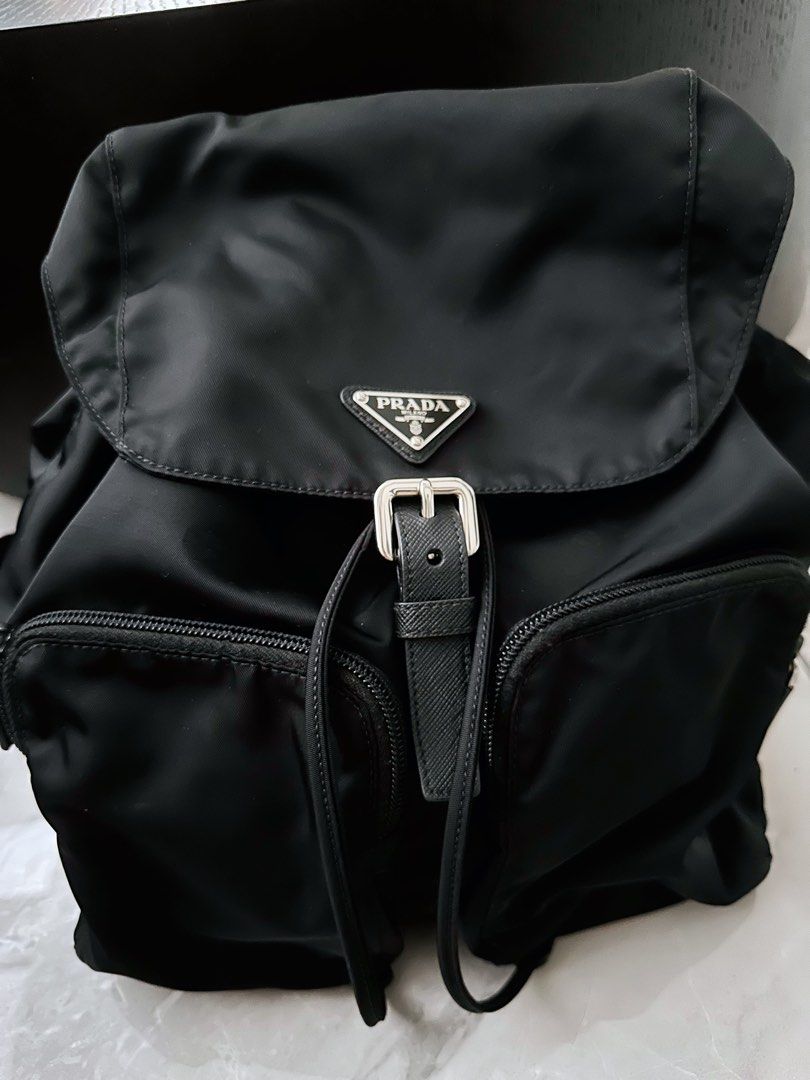 Prada black sales backpack nylon