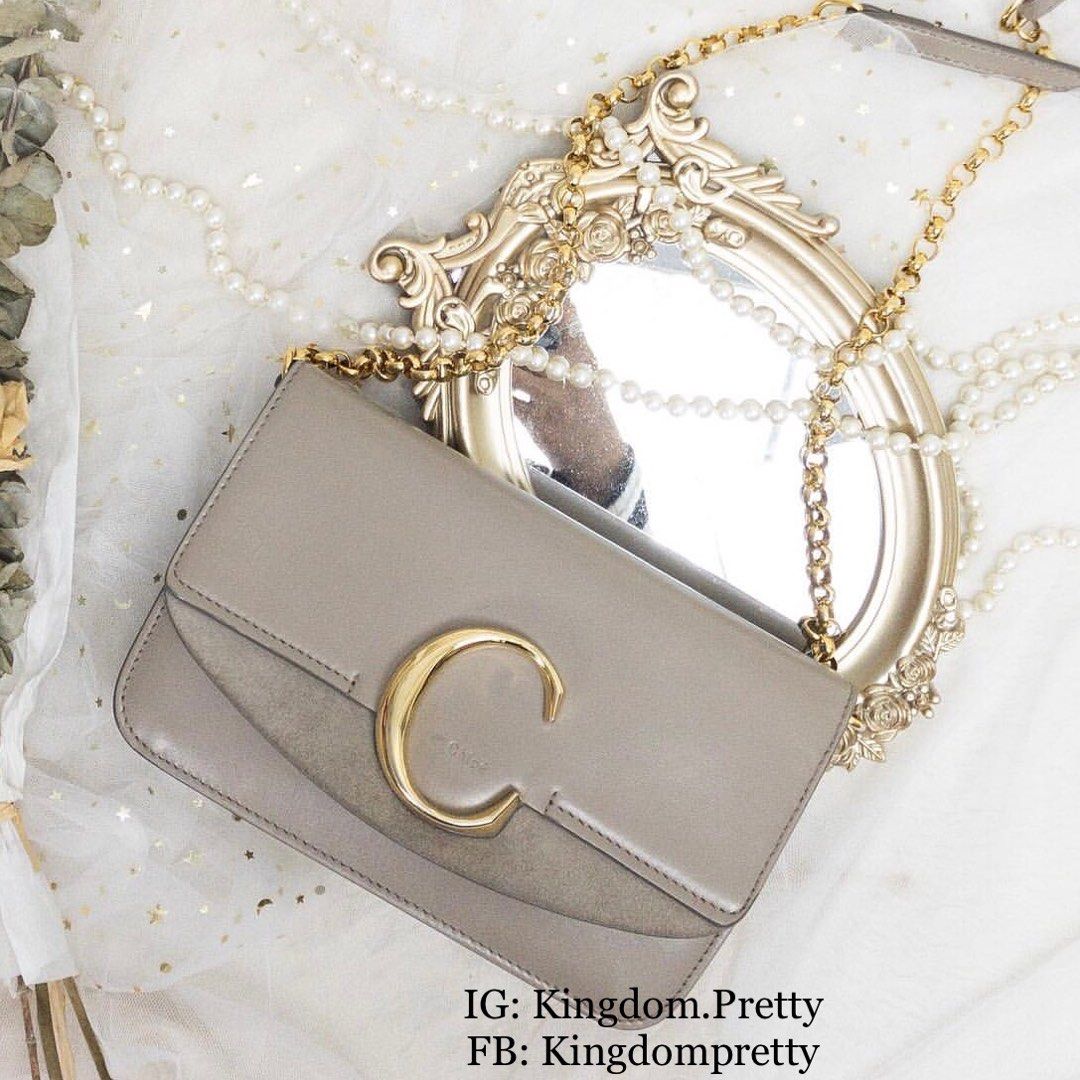 Pre order Chloe C Wallet On Chain Flap Bag WOC Motty Grey Luxury Bags Wallets on Carousell