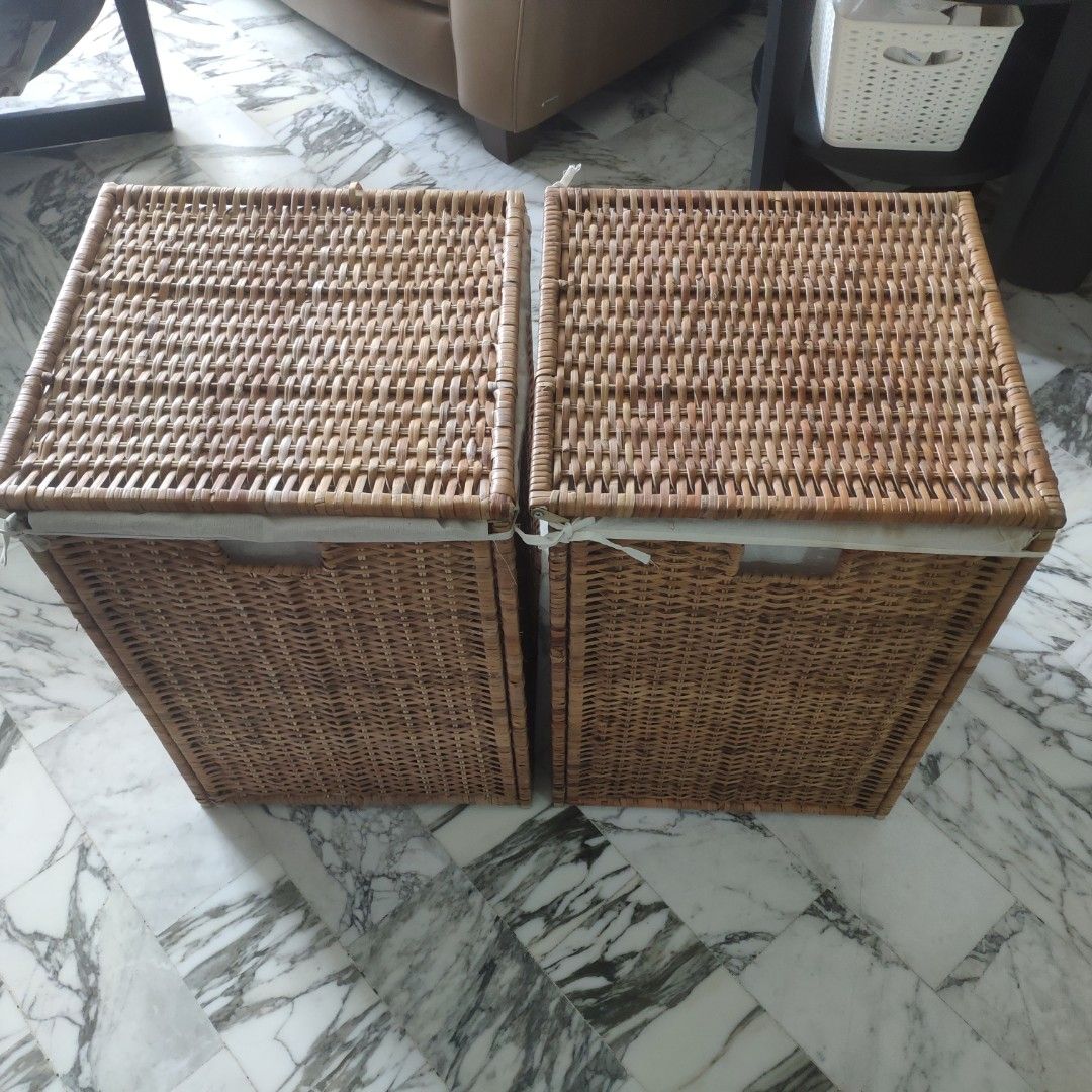 Rattan Laundry Baskets IKEA, Furniture & Home Living, Home Improvement