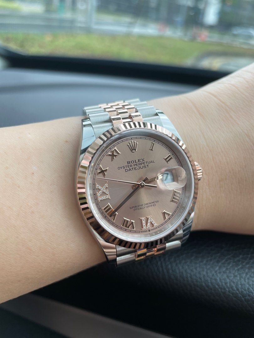 Rolex datejust 36 sales oystersteel and everose gold