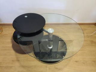 Round Glass Coffeetable with Swivel