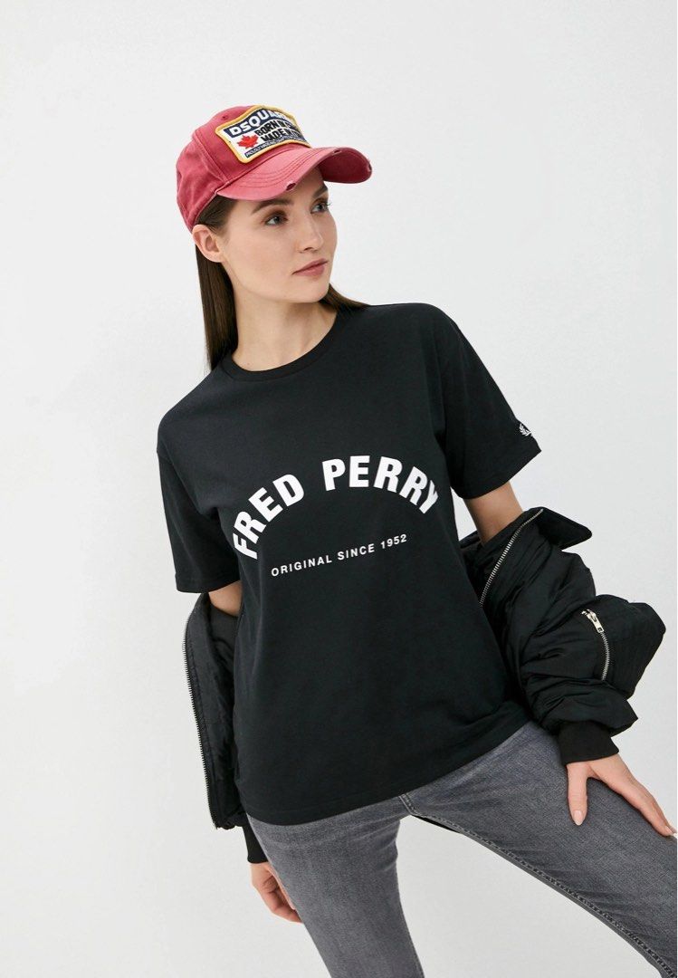 RRP 110 Fred Perry T shirt Black tee Women s Fashion Tops Shirts on Carousell