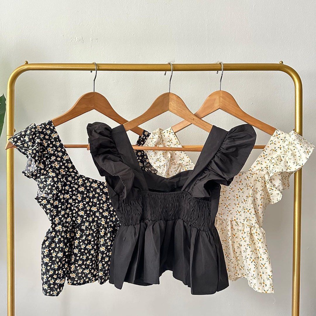 Ruffle Sleeve Babydoll Top Love Adel