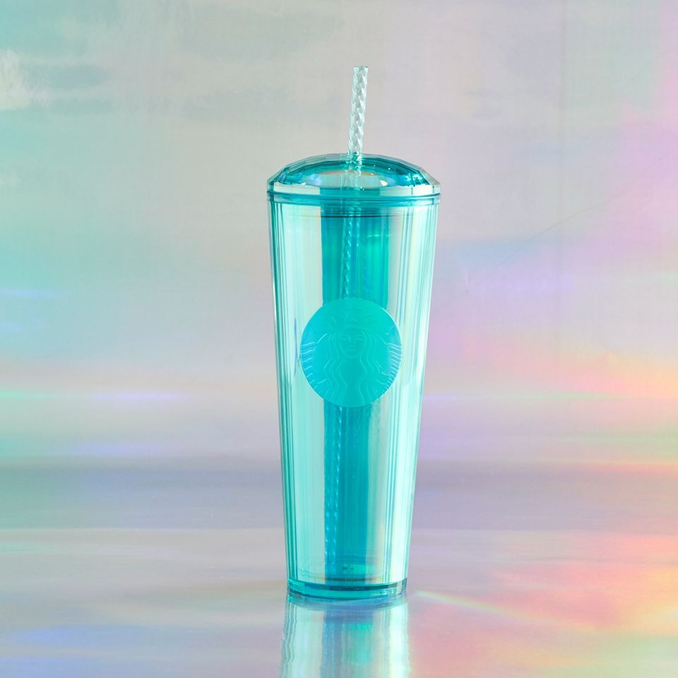 Starbucks emerald tumbler with straw 24oz, Furniture & Home Living