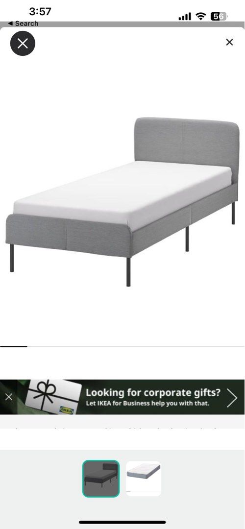 Super single ikea slattum with ikea mattress Vestmarka, Furniture