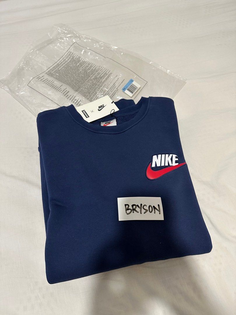 Nike supreme crewneck navy top