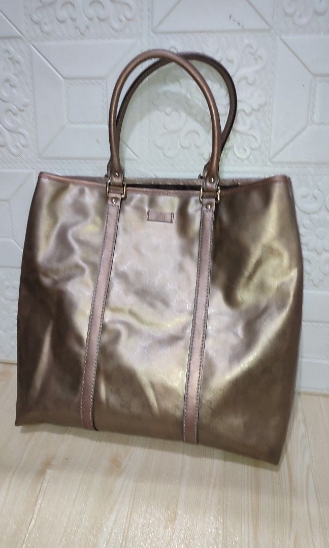 Tas Tote GUCCI warna Bronze Second Bekas, Women's Fashion, Women's Bags