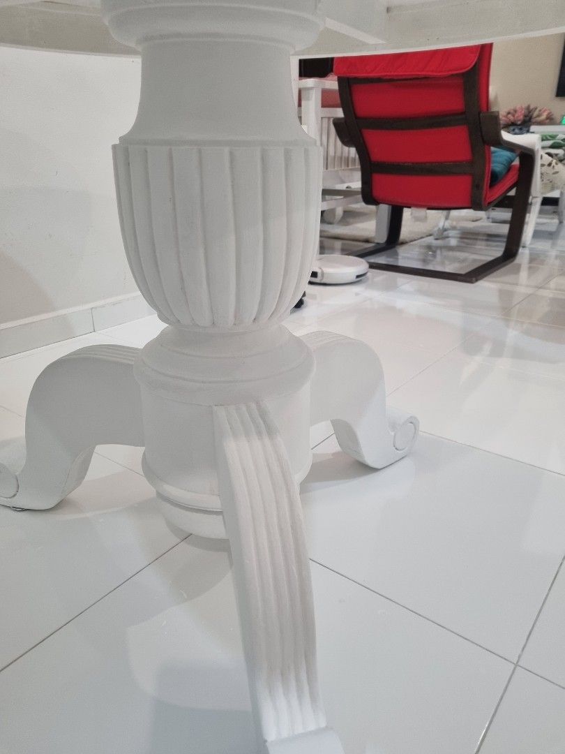 Beauville Round Teak Table - White main image 1