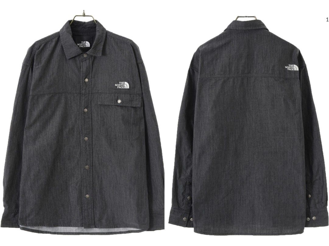 The North face L/S Nylon Denim Nuptse Shirt [Unisex], 男裝, 上身及