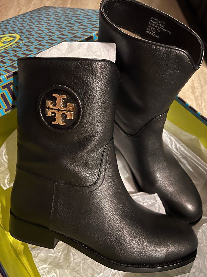 Tory Burch leather boots, Women's Fashion, Footwear, Boots on Carousell