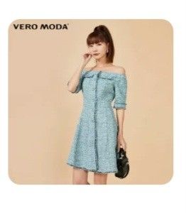 Vero Moda Tweed Off-Shoulder Dress