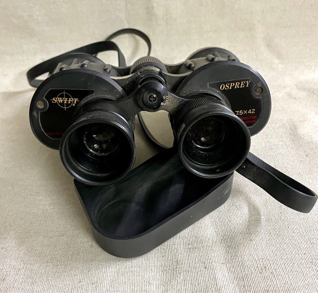 Vintage Japanese Rare Swift Osprey 7.5x42 Binoculars High Resolution 367ft at 1000 Yards Haze Cut Coating Neck Starp