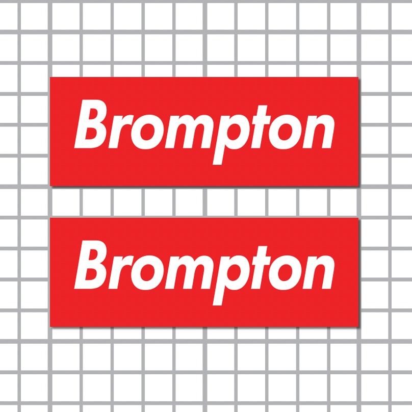 Waterproof Stickers Brompton ala Supreme logotype 100 x 35 mm 2 for 6 Free Normal Mail Hobbies Toys Stationery Craft Art Prints on Carousell