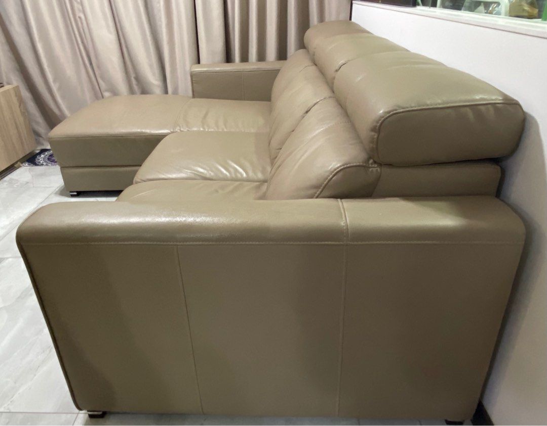 Zolano leather Lshape sofa, Furniture & Home Living, Furniture, Sofas