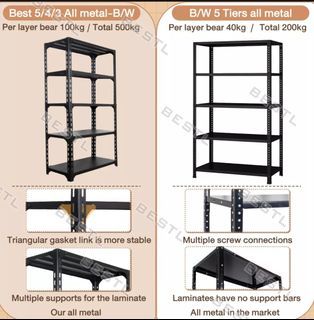 4 Tiers Steel Shelf Metal Rack Organizer 100L×40Wx150H