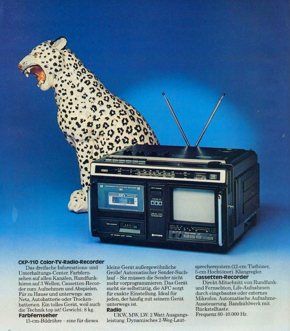 RARE 80s Vintage Retro Collectible Hitachi TV Colour TV Receiver Hifi Mini Compo Limited63825887439363114
