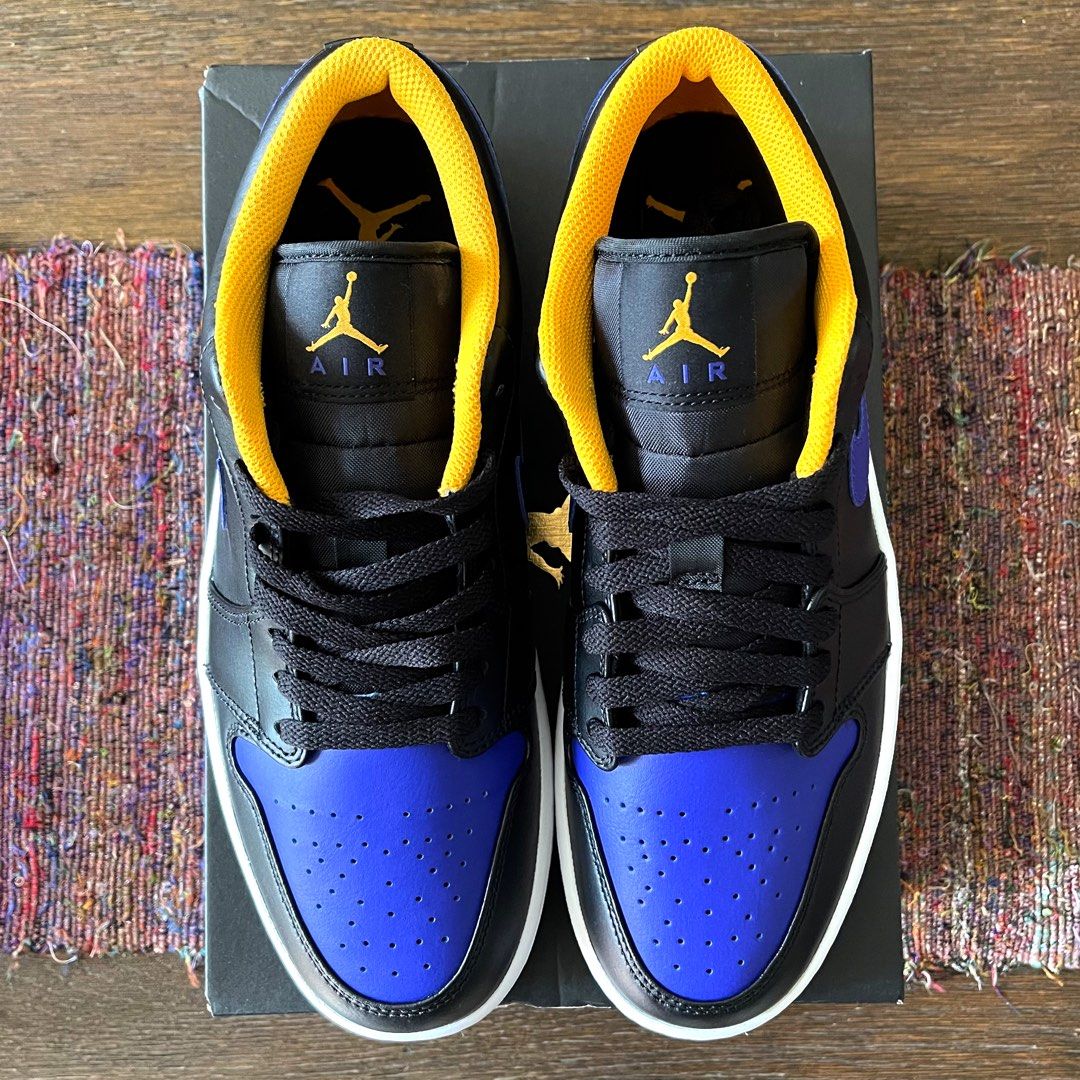 Nike Air Jordan 1 Mid Sneakers in Dark Concord Blue-Black