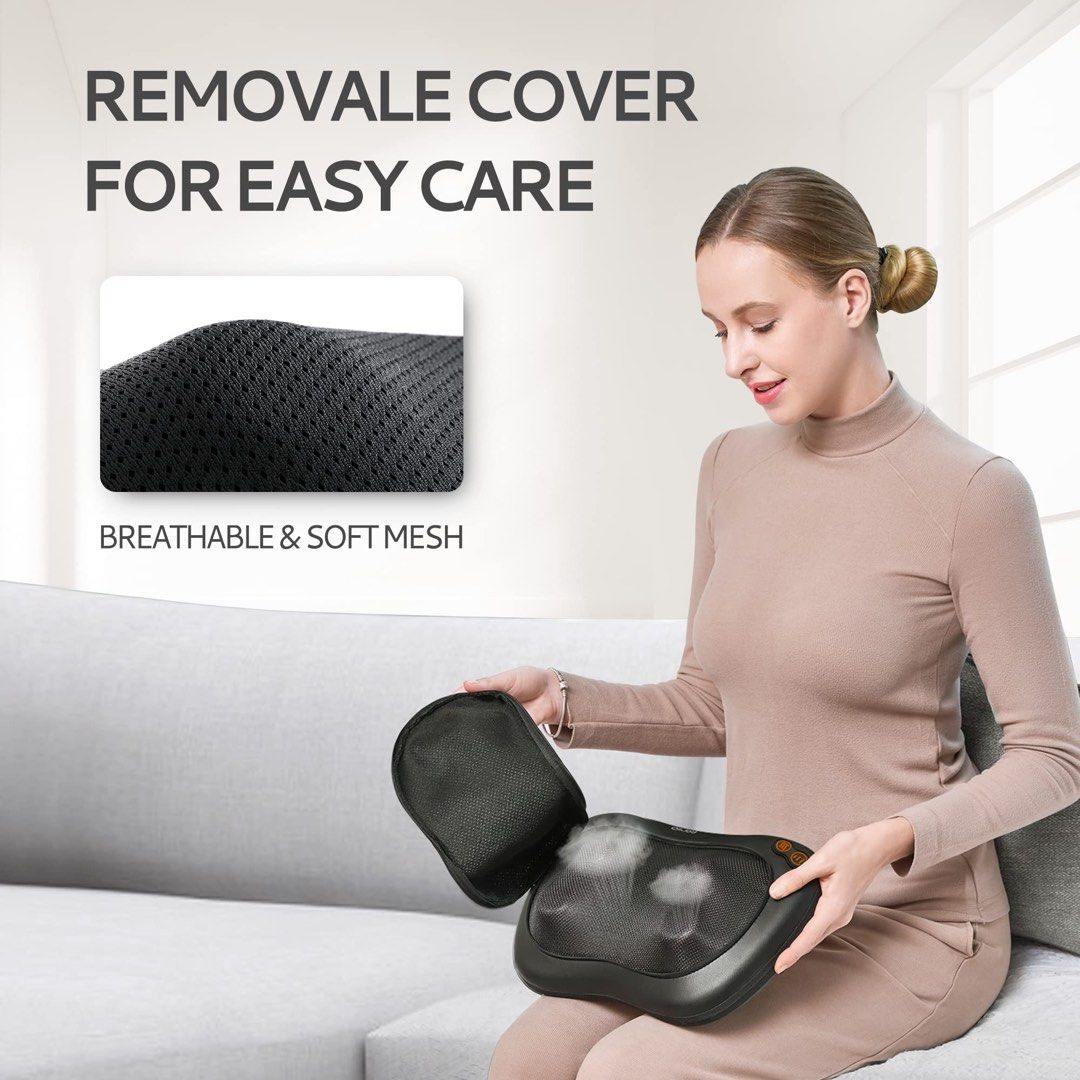 ALLJOY Cordless Shiatsu Neck and Back Massager with Soothing Heat