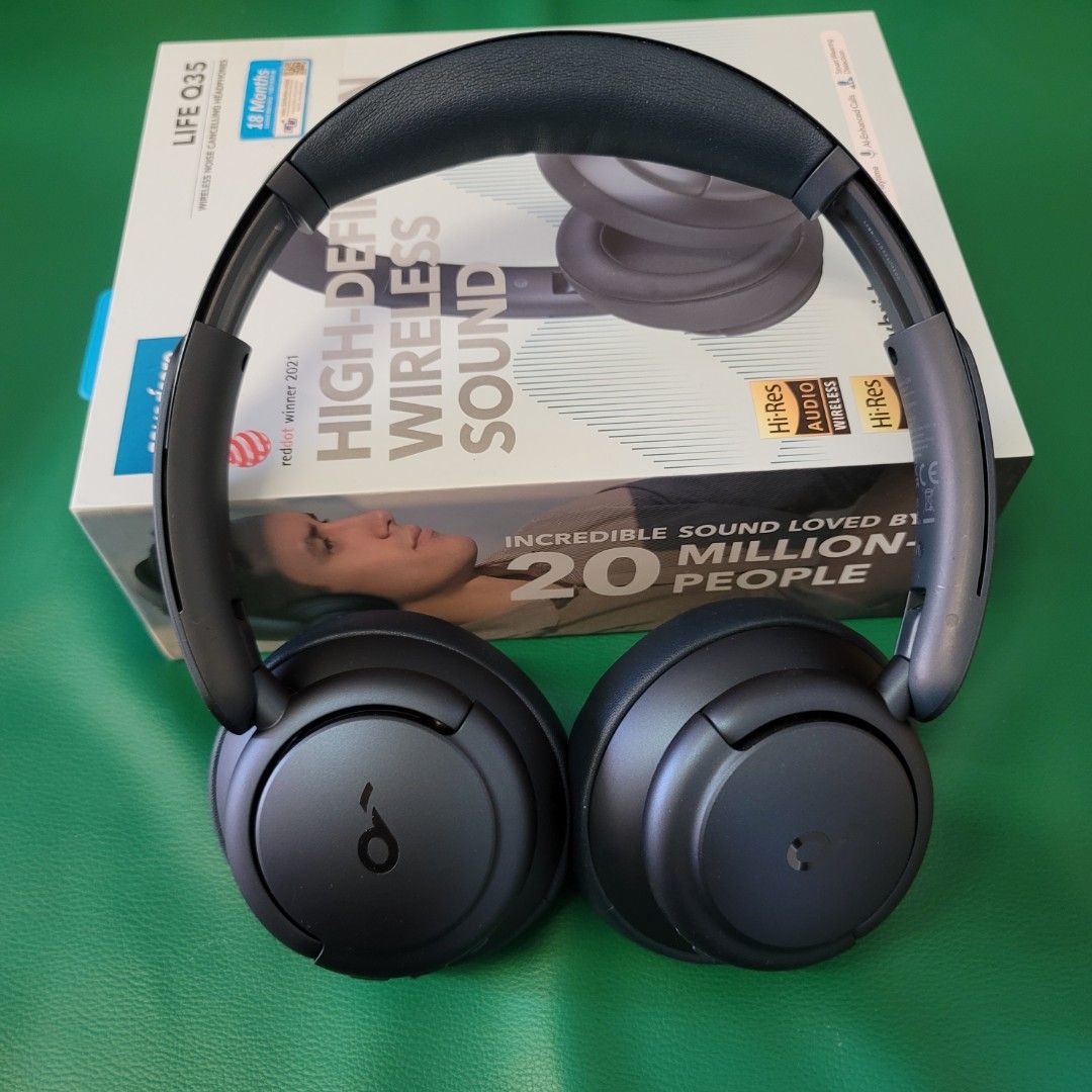 Anker SoundCore Life Q35 LDAC HeadPhone (降噪音設計), 音響器材, 頭