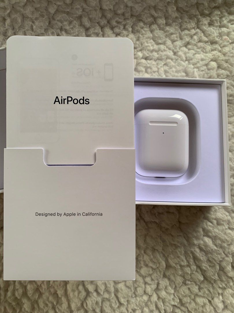 authentic apple airpods second generation (Category: Earphones) located in Antipolo. Submitted by crafts.etcetera (Listing ID 1206328715, Image 2). Description: unsealed but never used/tried just stored authentic bought from istudio.