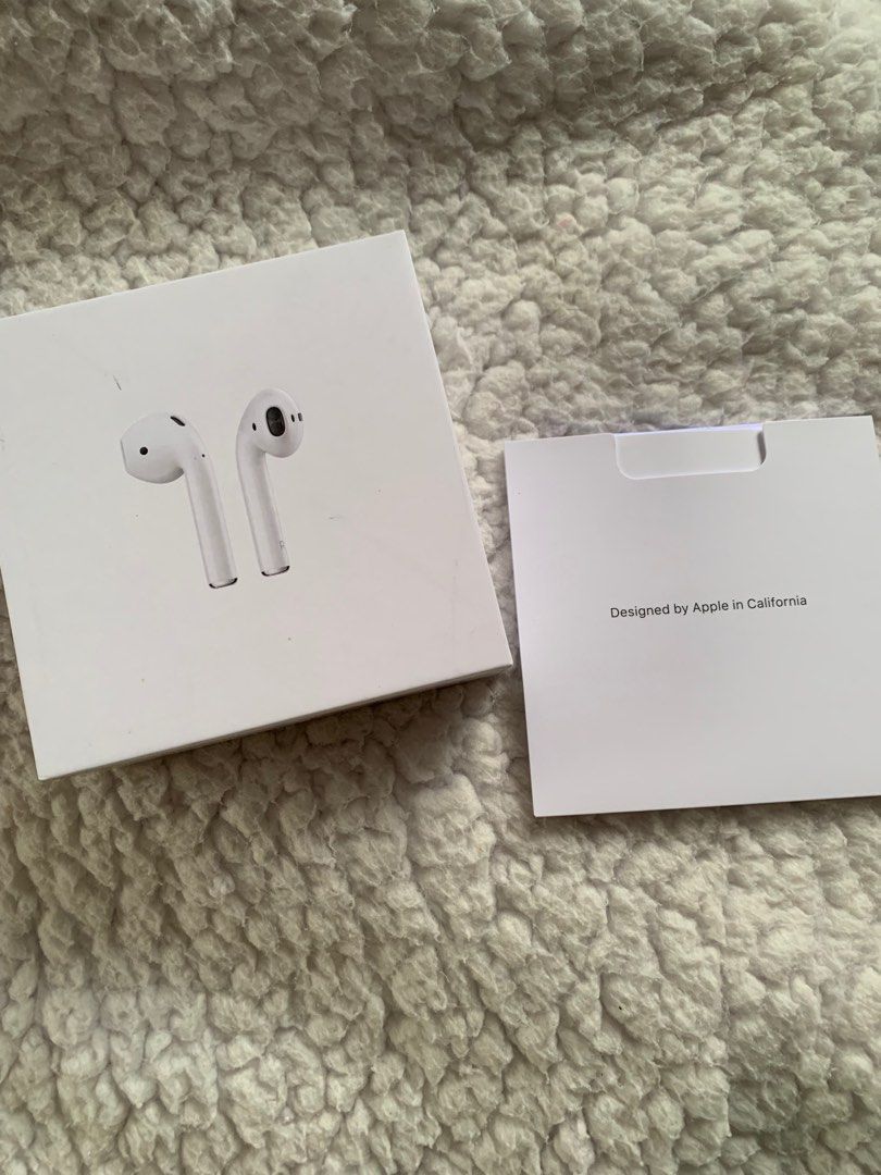 authentic apple airpods second generation (Category: Earphones) located in Antipolo. Submitted by crafts.etcetera (Listing ID 1206328715, Image 3). Description: unsealed but never used/tried just stored authentic bought from istudio.