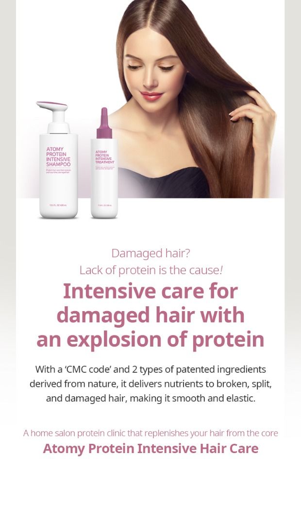 Atomy Protein Intensive Hair Care Set with Leave in Conditioner ( For