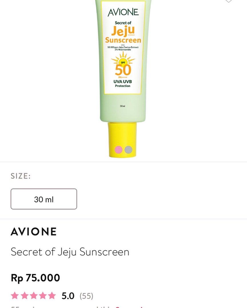 Avione jeju sunscreen, Kesehatan & Kecantikan, Kulit, Sabun & Tubuh di