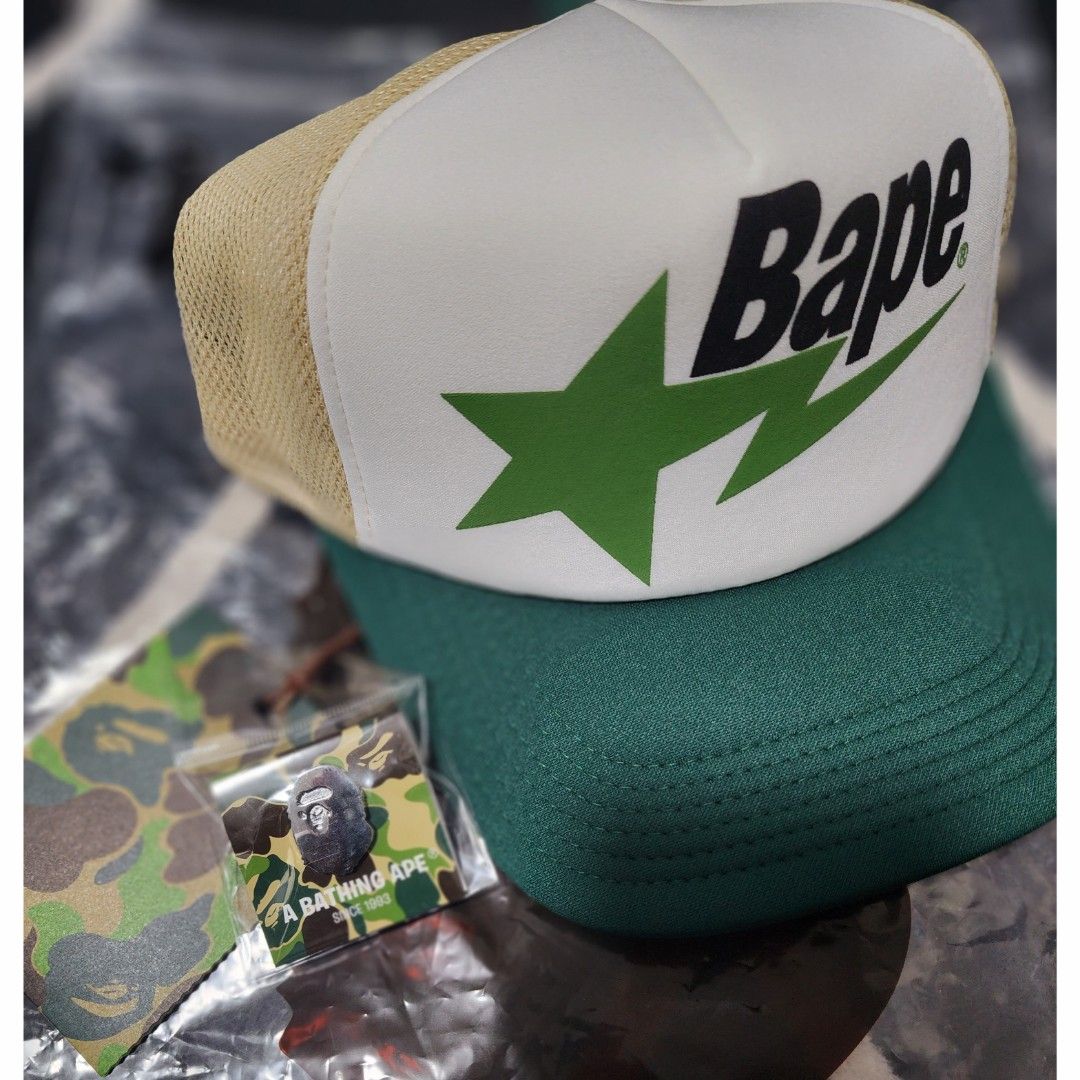 公式の 新品 BAPE STA MESH CAP GREEN - 帽子