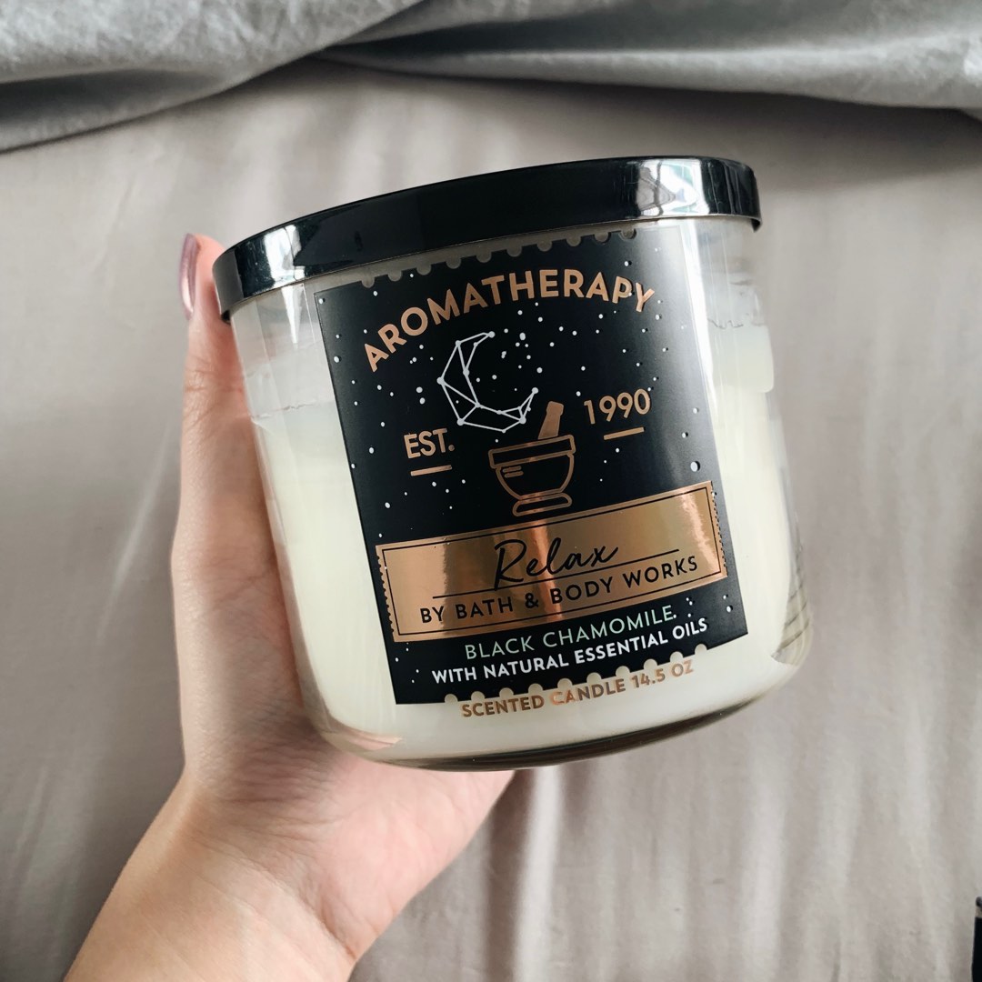 Bath & Body Works Relax Three Wick Candle, Furniture & Home Living