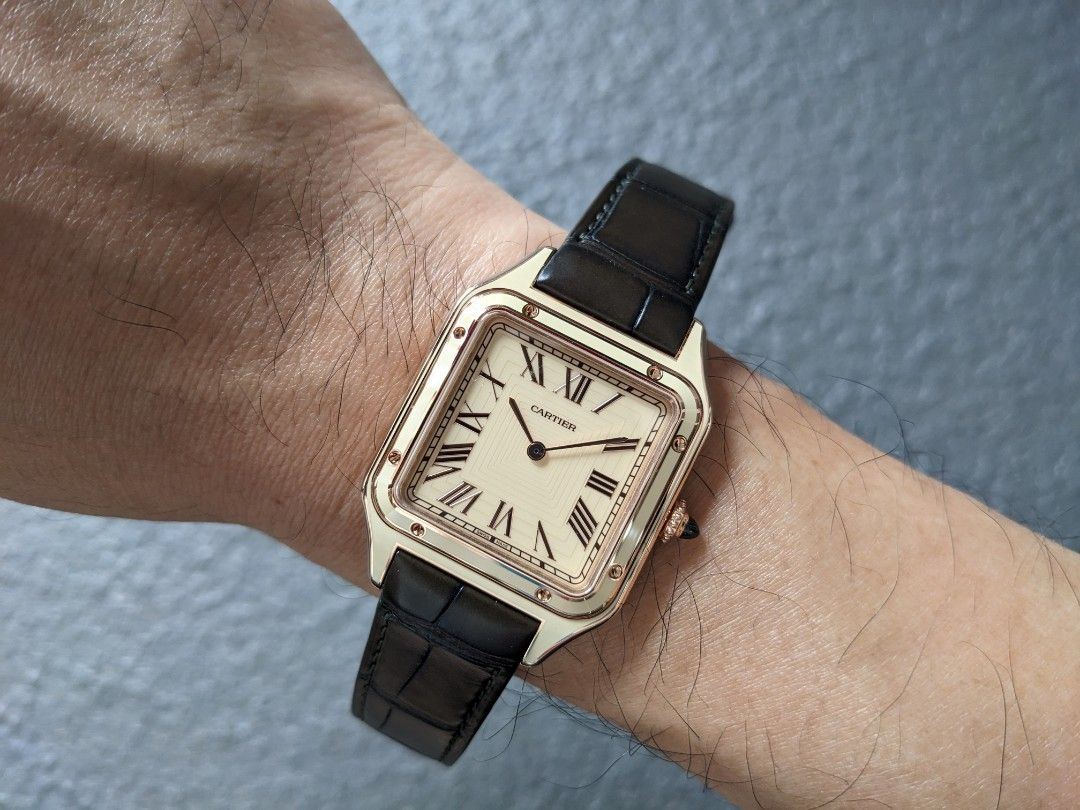 Cartier Santos Dumont Lacquered Rose Gold Watch