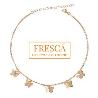Brand New Authentic FRESCÁ Butterfly Gold Tone Choker Necklace