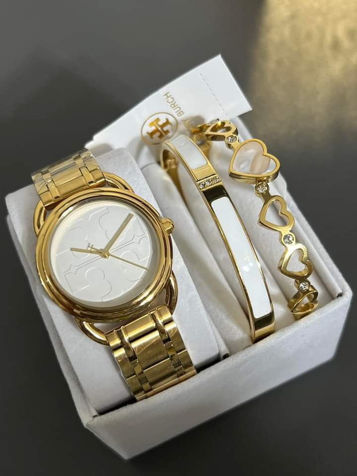 BRAND NEW ORIGINAL TORY BURCH WATCH AND BANGLE SET Women s Fashion Watches Accessories Watches on Carousell