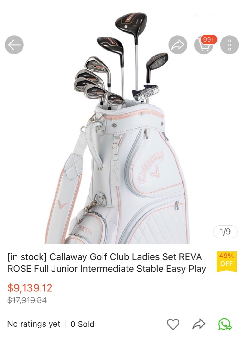 Callaway Reva stylish professional ladies golf club sets, Sports