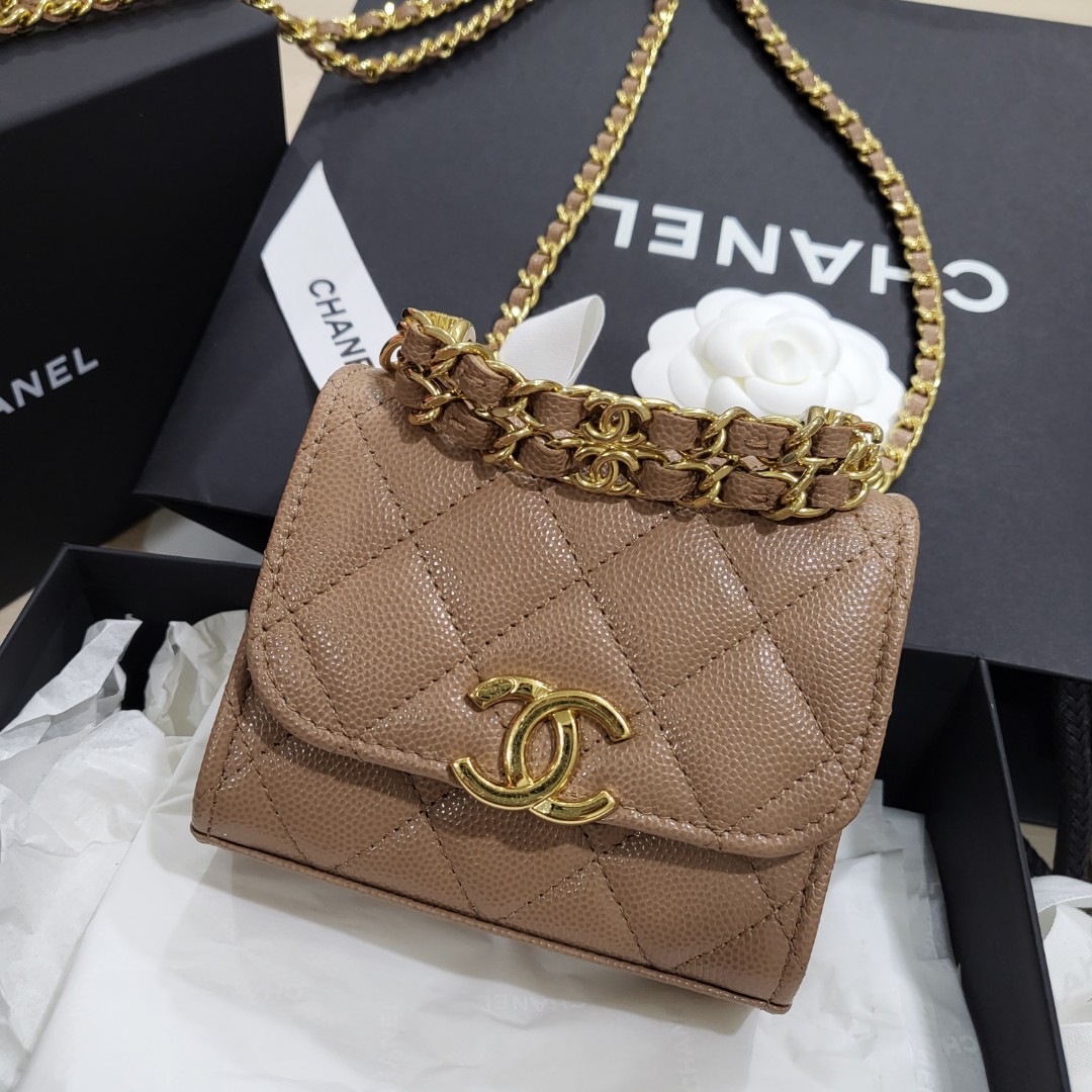 CHANEL, Bags, Chanel Small Wallet Crossbody With Keychain Bag Charm