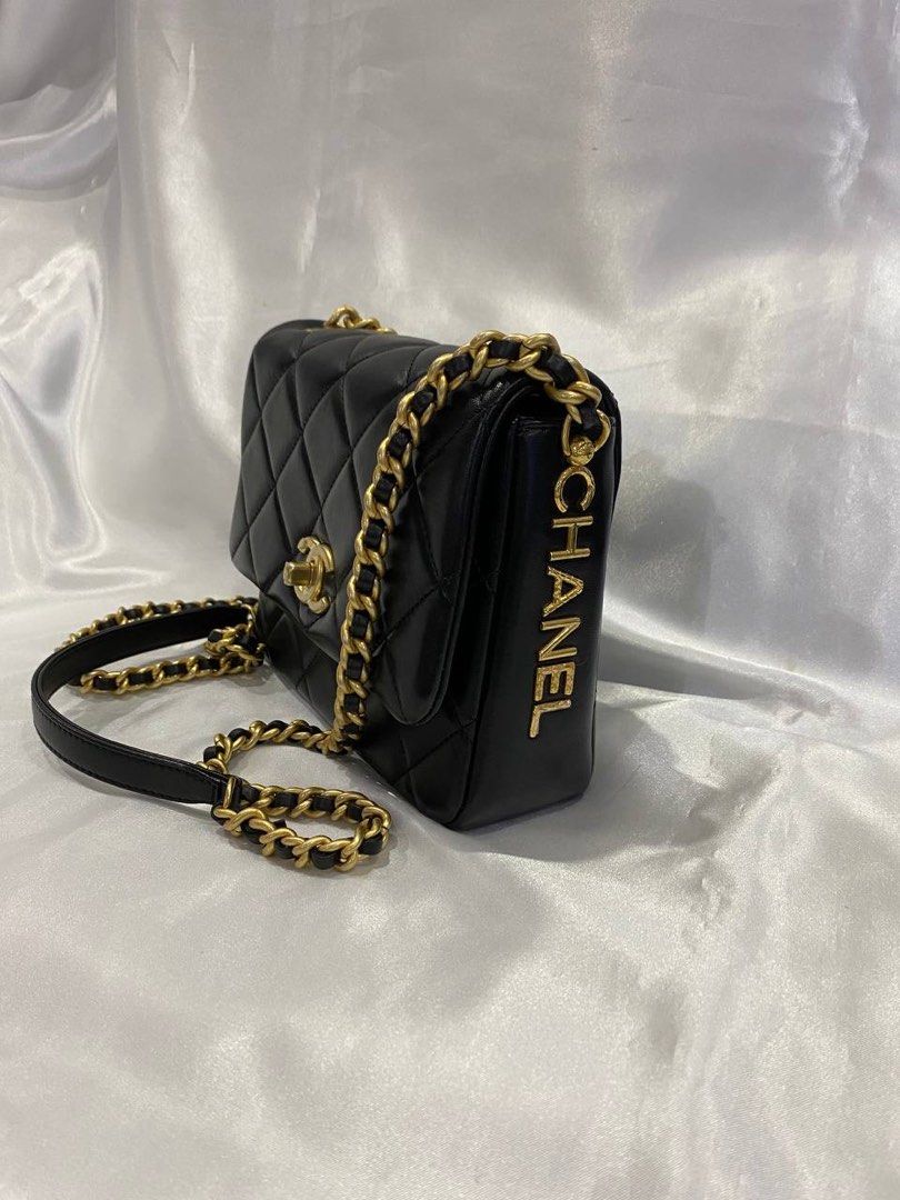 Chanel mini square side note, Luxury, Bags & Wallets on Carousell