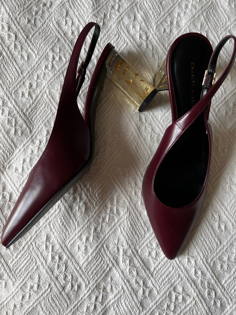 Burgundy 3 inch heels discount