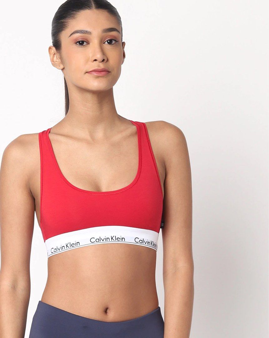CK Calvin Klein Red Cotton Lined Bralette, Women's Fashion, New  Undergarments & Loungewear on Carousell