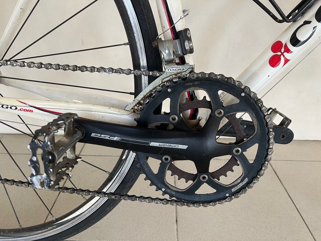 COLNAGO Primavera hybrid bike (9kg only) (Category: Bicycles) located in Singapore. Submitted by et_1978 (Listing ID 1206424954, Image 3). Description: COLNAGO primavera (about 9kg only) 2x8 shimano tigara gear Truvativ handle bar FSA omega crank Shimano 700x28cc wheelset Size 49s Well kept hybrid bike. Super light weight. Great for beginners to advanced rider. Easy cruise above 20km plus depending on rider. Price open to nego for fast deal..