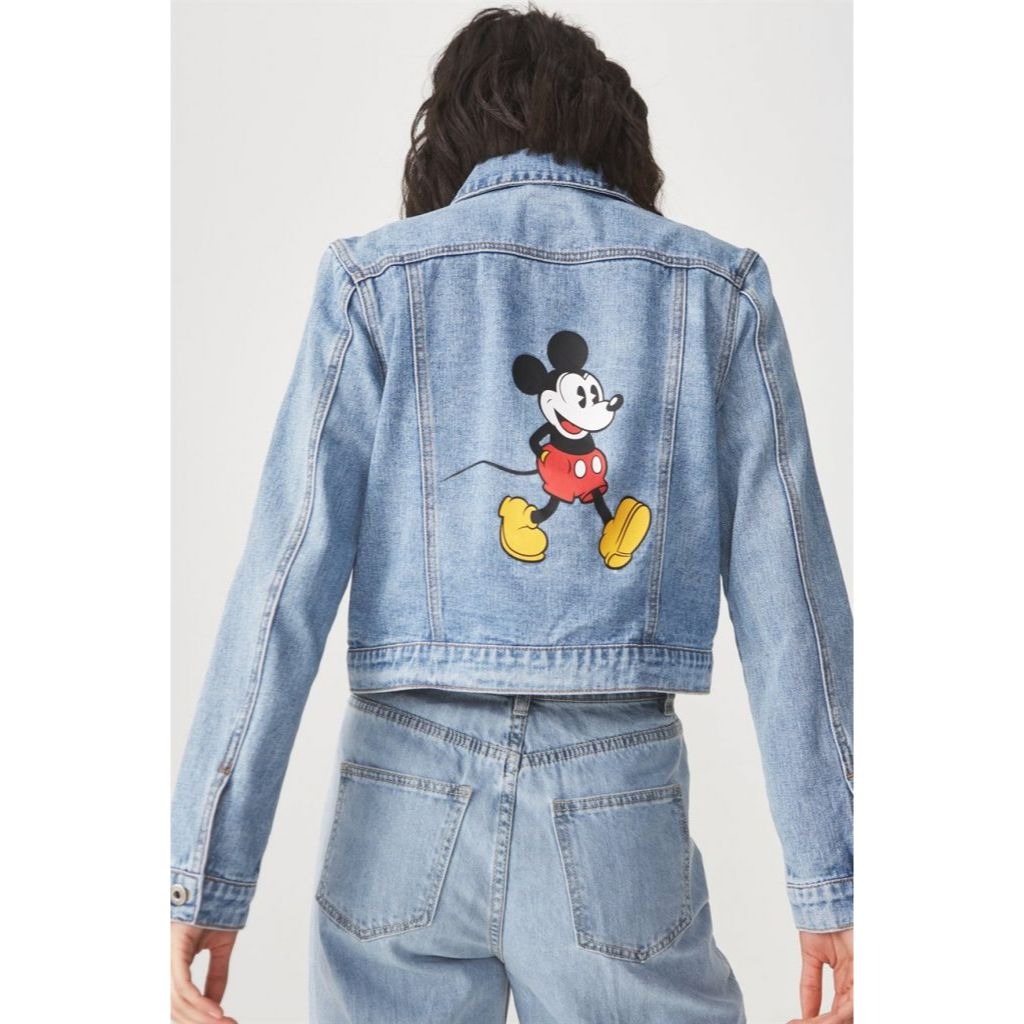 Cotton On Mickey Mouse Denim Jacket UK 8 Women s Fashion Coats
