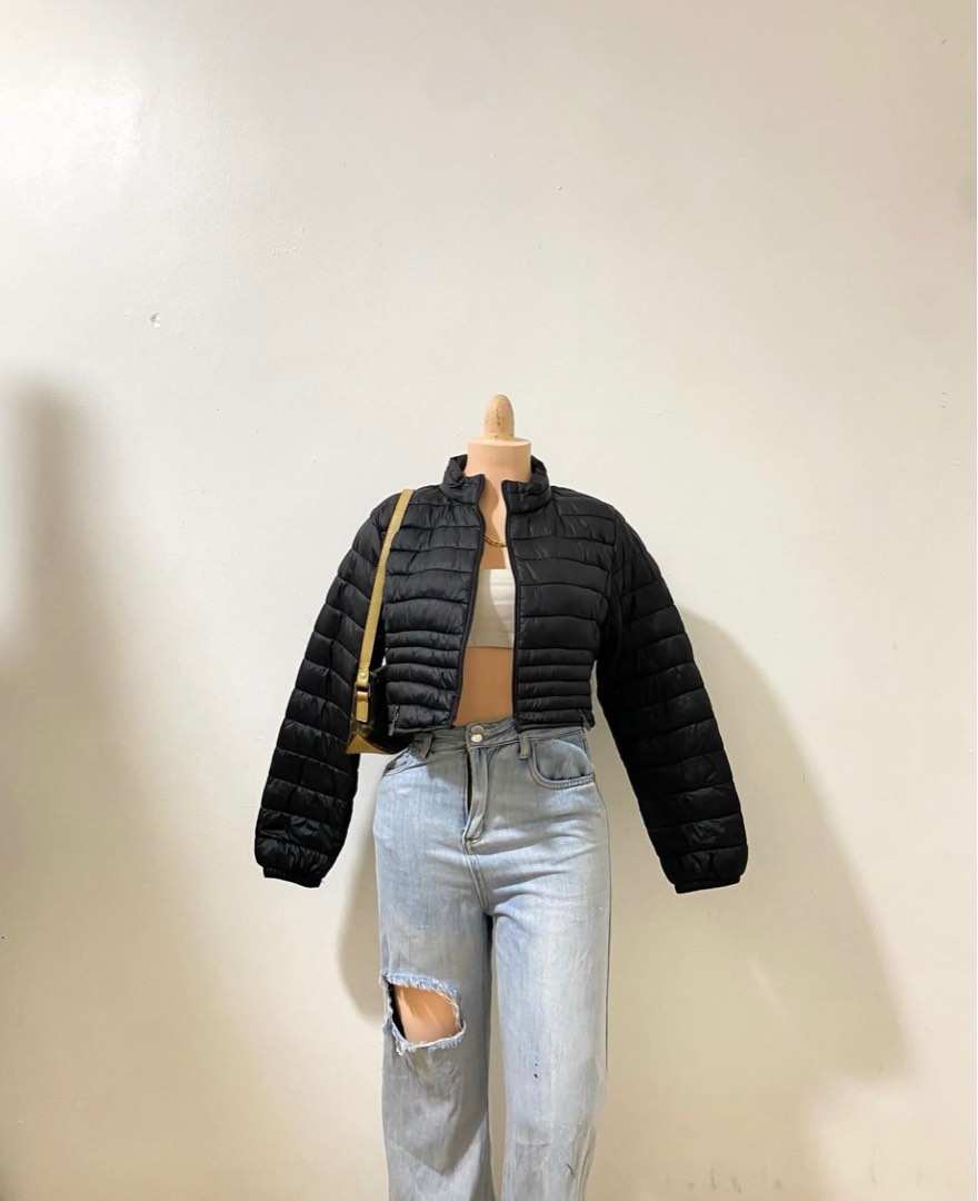 cropped nike puffer jacket