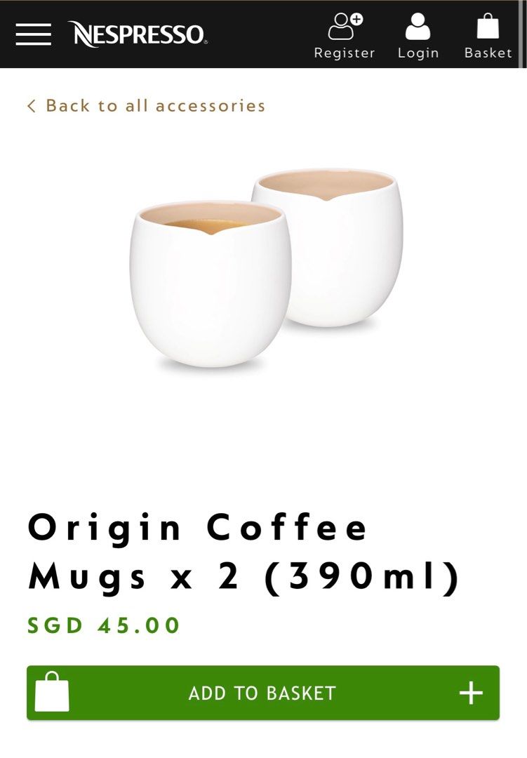 Origin Collection Coffee Mug, Origin Coffee Accessories