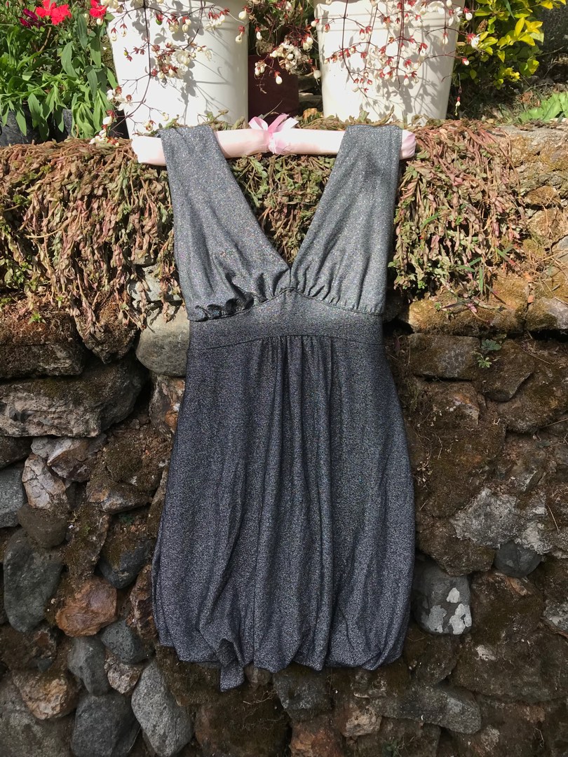 DUNNES STORES SILVER SPARLKY COCKTAIL BALLOON DRESS, Women's Fashion