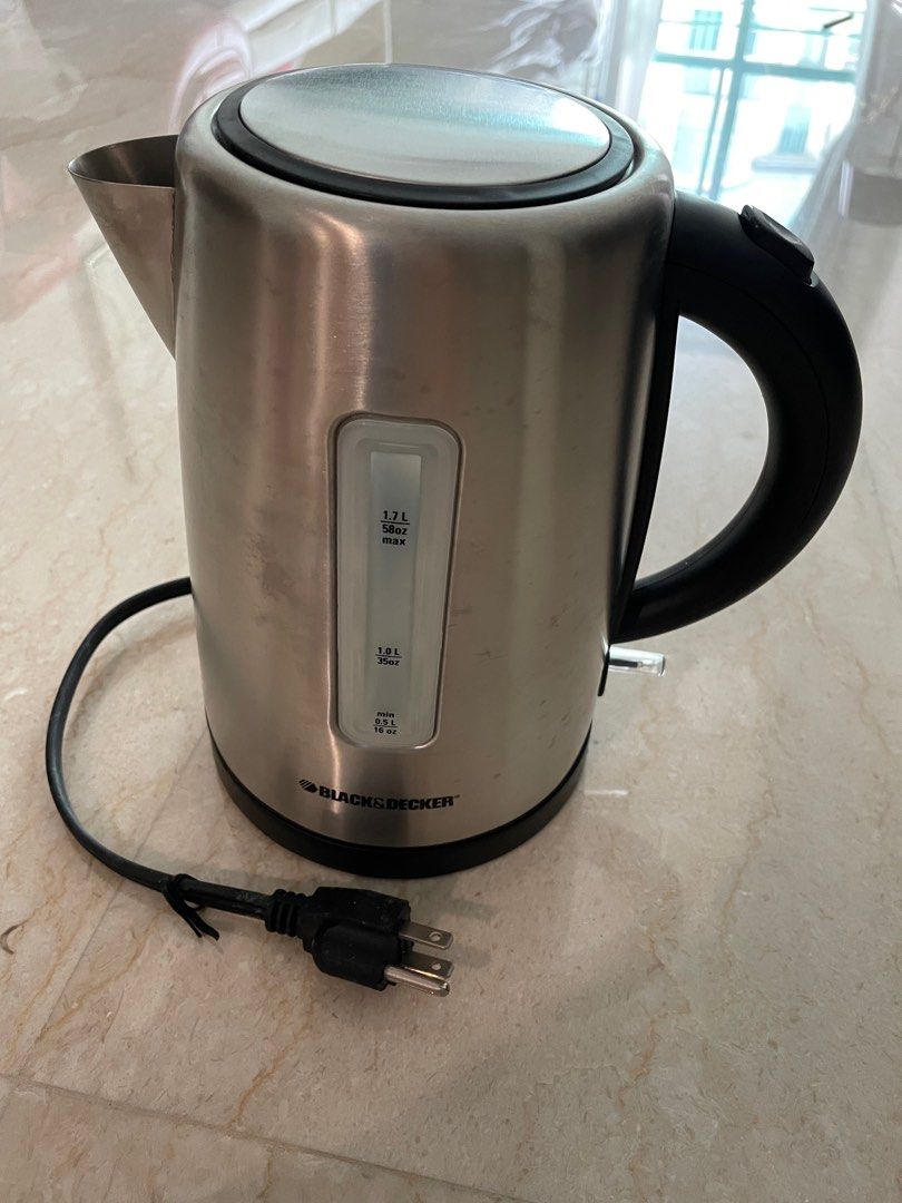Electric Kettle (Black&Decker) 1.7L, TV & Home Appliances, Kitchen