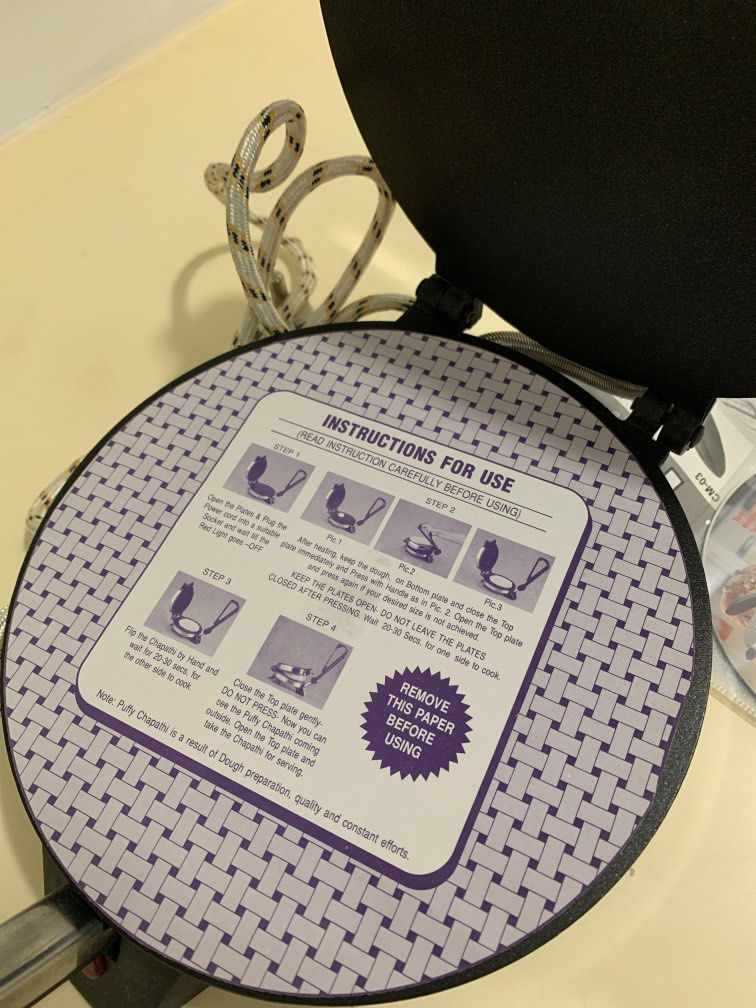 Electrical Instant Roti & Chapathi Maker ChefMaster, Furniture & Home