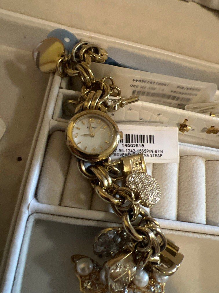 Charter Club Womens Snowflake SilverTone Charm Bracelet Watch 26mm  Created for Macys  Macys