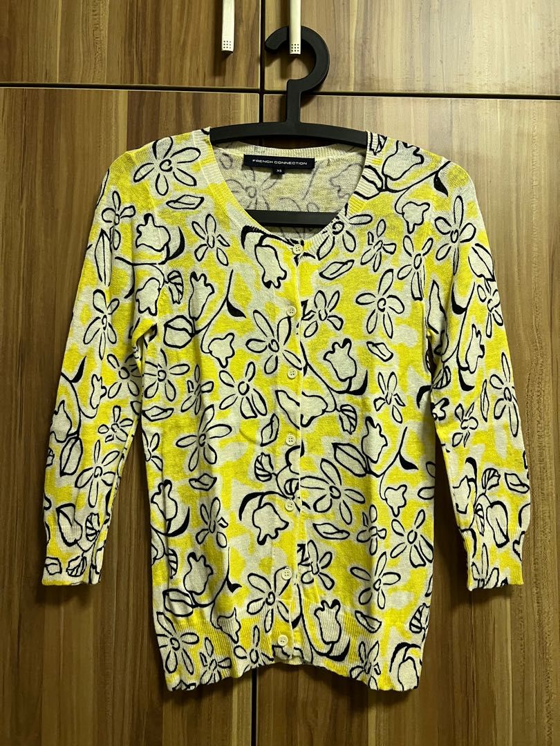 French connection sale yellow sweater