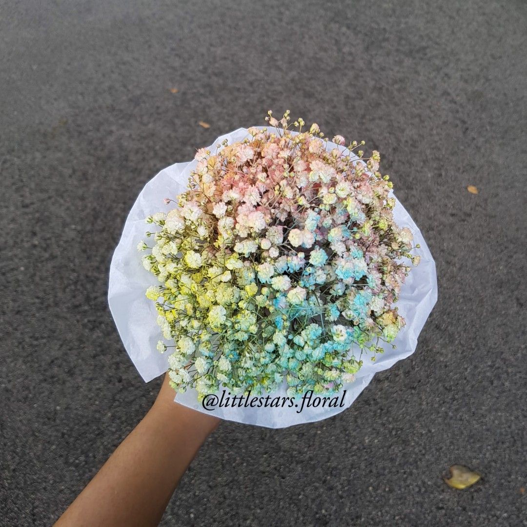 Fresh Baby Breath Bouquet Magic Cone Flowers Ice=cream Cone Fresh