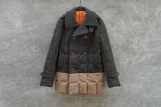 Ganryu Comme Des Garcons Wool Switching Quilting Down Pea Coat