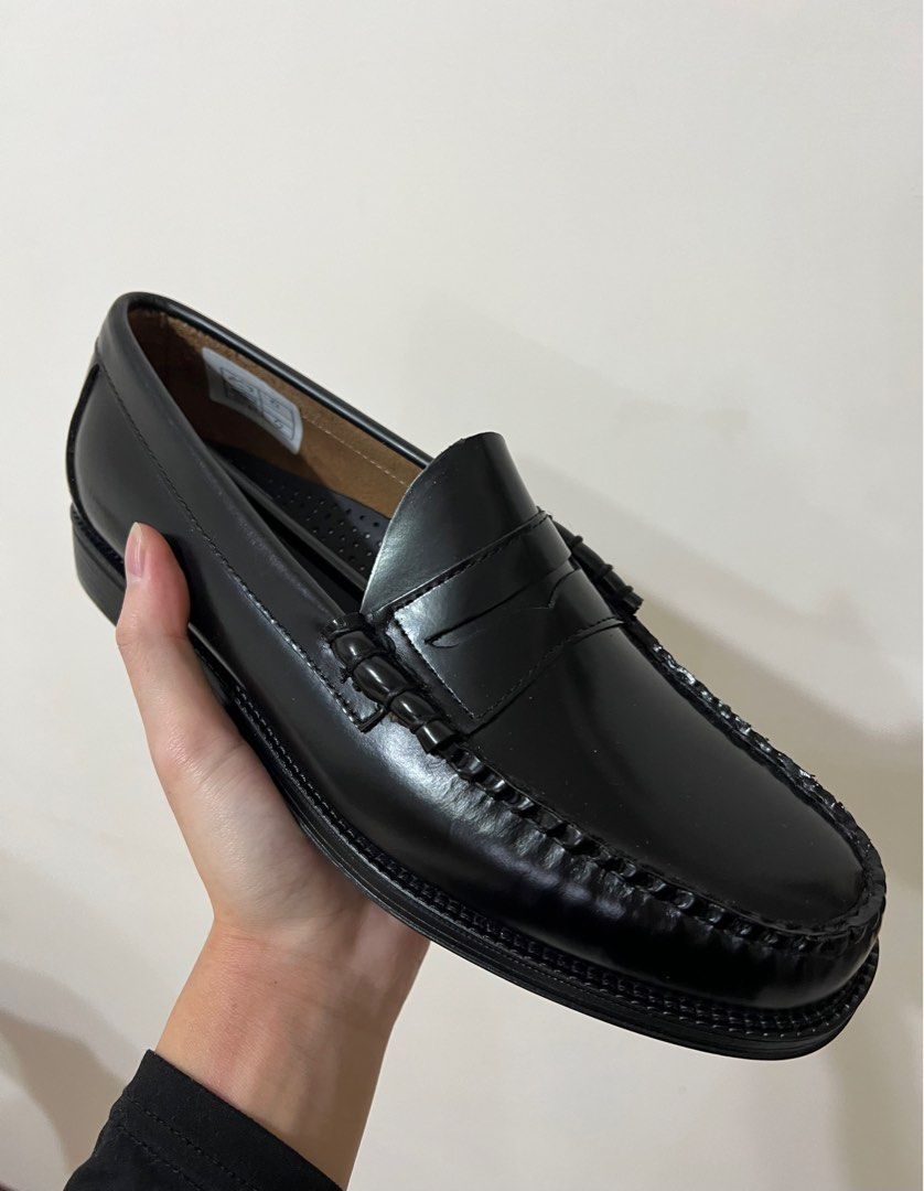 G.H.BASS Easy Weejuns Larson Penny Loafers - Black Leather UK7/US8